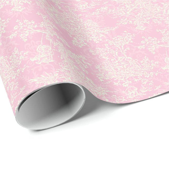 Custom Baby Toile Wrapping Paper (Roll Corner)