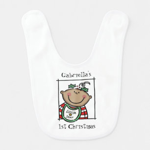 Custom Baby's 1st Christmas Medium Skin Baby Bib