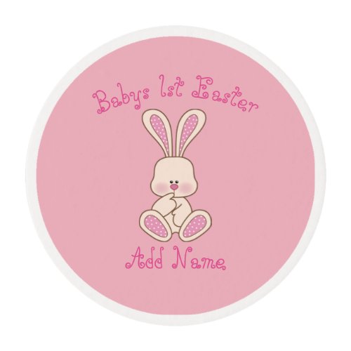 Custom Babys 1st Easter Girl Edible Frosting Rounds