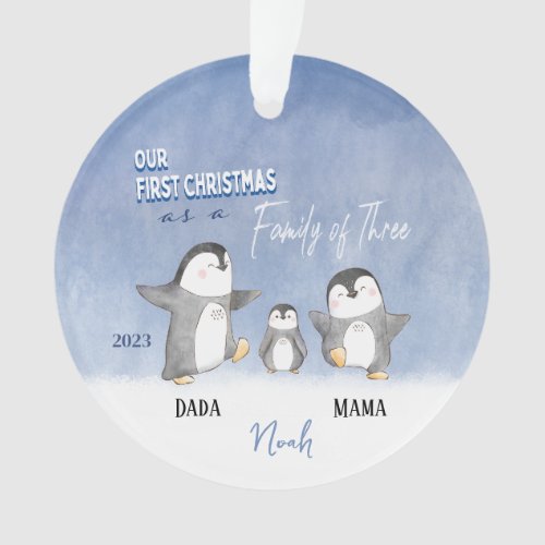 Custom Babys Cute First Christmas Ornament