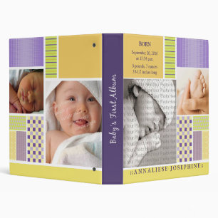 Custom Baby's First Album :: Lemon Patchwork Binder