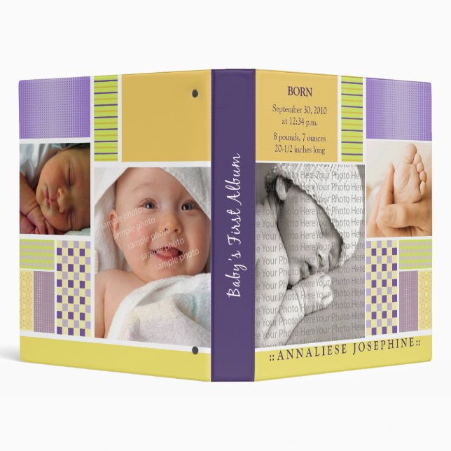 Custom Baby's First Album :: Lemon Patchwork Binder (Background)