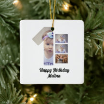 Custom Baby's first birthday 4 Photo collage