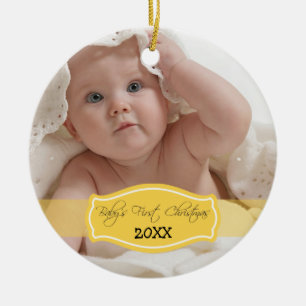 Custom Baby's First Christmas Ornament (lemon)