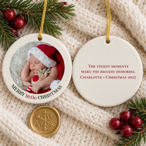 Custom Baby's First Christmas Photo Ceramic Ornament