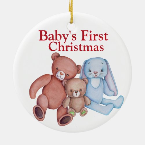 Custom Babys First Christmas Tree Ceramic Ornament