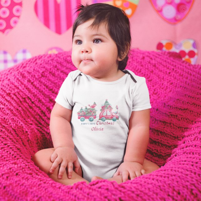 Custom Baby's First Christmas Tree Cute Birdie Baby Bodysuit (Creator Uploaded)