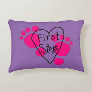 Custom Baby's First Steps Decorative Pillow