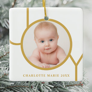Custom Baby's Photo Christmas Holidays Ceramic Ornament
