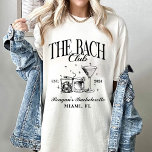 Custom Bach Club Bachelorette Retro Cocktail Black T-Shirt<br><div class="desc">Custom Bach Club Bachelorette Retro Cocktail Black</div>