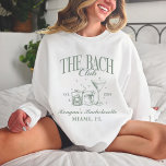 Custom Bach Club Bachelorette Retro Cocktail Green Sweatshirt<br><div class="desc">Custom Bach Club Bachelorette Retro Cocktail Green</div>