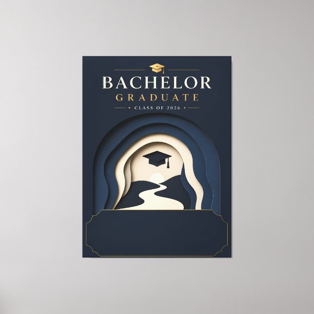 Custom Bachelor Degree Graduate 2026 Gift Canvas Print (Front)