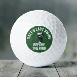 Custom Bachelor Party Favor Golf Trip Groomsmen Golf Balls<br><div class="desc">Hit the course in style with these Bachelor Party "Last Swing Before the Ring" custom golf balls! A fun,  modern design for the groom’s crew. Personalize for the perfect golf trip keepsake!</div>