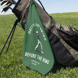 Custom Bachelor Party Favor Golf Trip Groomsmen  Golf Towel<br><div class="desc">Tee off in style with this Bachelor Party "Last Swing Before the Ring" golf towel! A cool,  modern design perfect for the groom’s crew on the course. Customize for a personal touch and a legendary golf trip!</div>