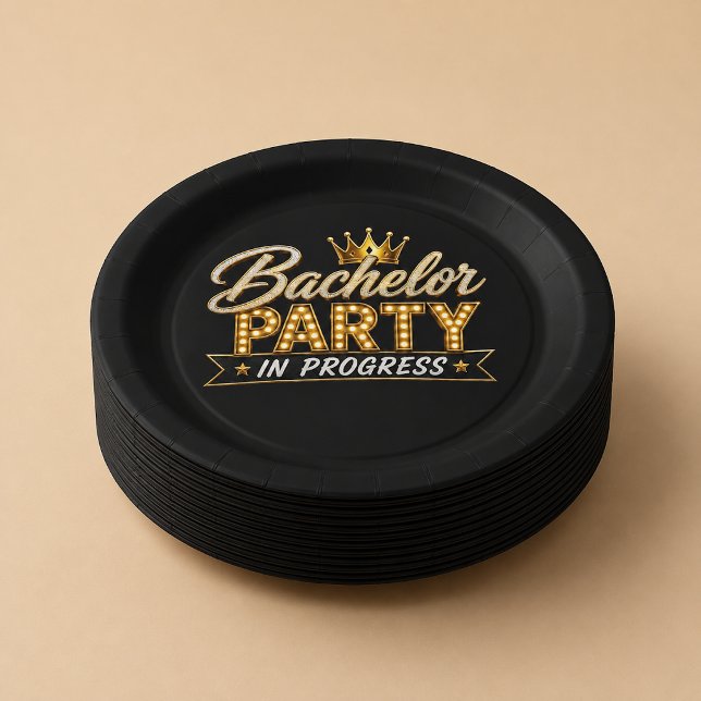 Custom Bachelor Party In Progress Paper Plates (Creator Uploaded)