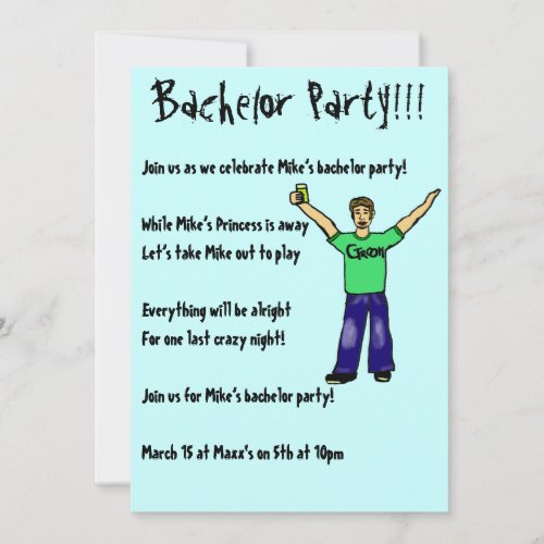 Custom Bachelor Party Invitations