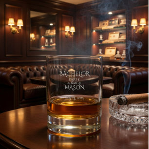 Custom Bachelor Party Whiskey Glass