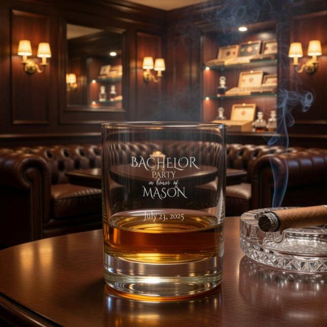 Custom Bachelor Party Whiskey Glass (Creator Uploaded)