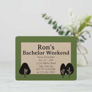Custom Bachelor Weekend Wilderness Invitation