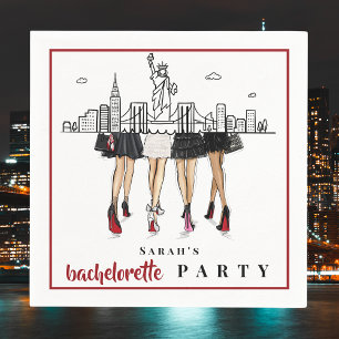 Custom Bachelorette New York City Skyline Fashion Napkins