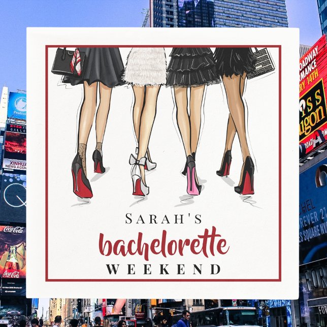 Custom Bachelorette New York City Weekend Fashion Napkins (Creator Uploaded)