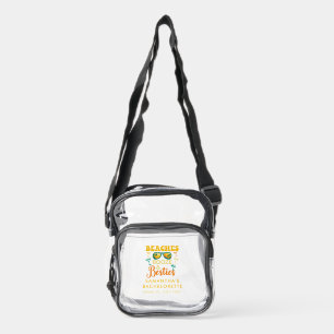 Custom Bachelorette Party Beaches Booze Besties Clear Crossbody Bag