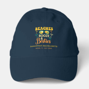 Custom Bachelorette Party Beaches Booze Besties Performance Cap