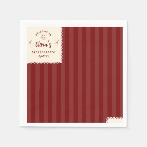 Custom Bachelorette Party Cocktail Napkins