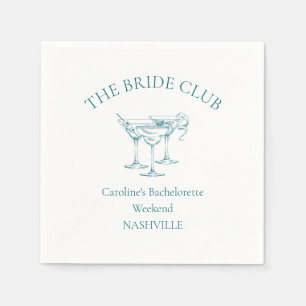 Custom Bachelorette Party Cocktail Social Club Napkins