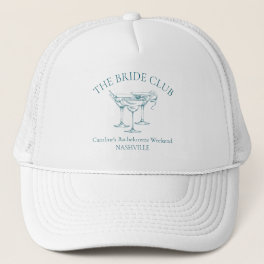 Custom Bachelorette Party Cocktail Social Club Trucker Hat