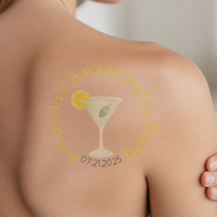 Custom Bachelorette Party Martini Temporary Tattoo