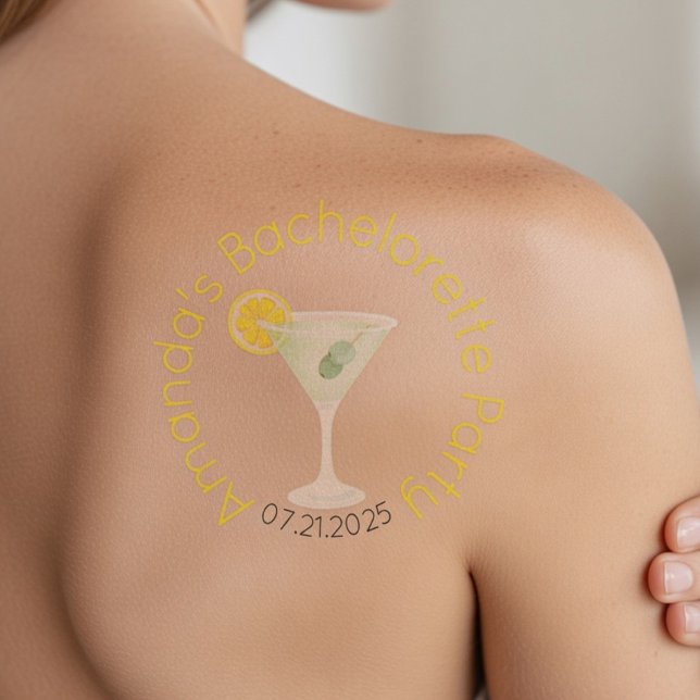 Custom Bachelorette Party Martini Temporary Tattoo (Creator Uploaded)