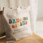 Custom Bachelorette Party Retro Dancing Queens Tote Bag<br><div class="desc">Custom Bachelorette Party Retro Dancing Queens tote bag you can customize with the bride's name. Perfect matching bride party retro design tote bag</div>