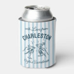 Custom Bachelorette Pastel Stripes Martini Cheers Can Cooler