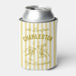 Custom Bachelorette Pastel Stripes Martini Cheers Can Cooler