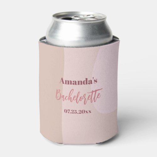 Custom Bachelorette Pink Retro Wave Personalized Can Cooler