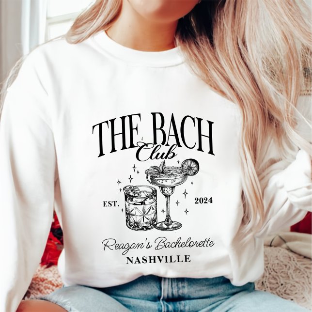 Custom Bachelorette Retro Cocktail Black Sweatshirt (Creator Uploaded)