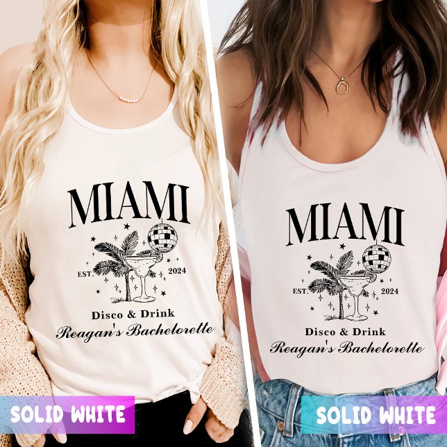 Custom Bachelorette Retro Cocktail Black Tank Top (Creator Uploaded)