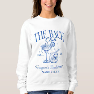 Custom Bachelorette Retro Cocktail Blue Sweatshirt