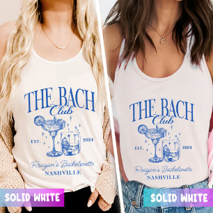 Custom Bachelorette Retro Cocktail Blue Tank Top