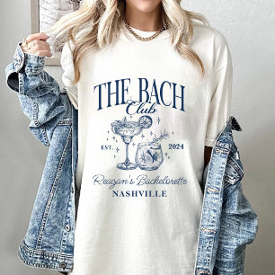 Custom Bachelorette Retro Cocktail Grey T-Shirt