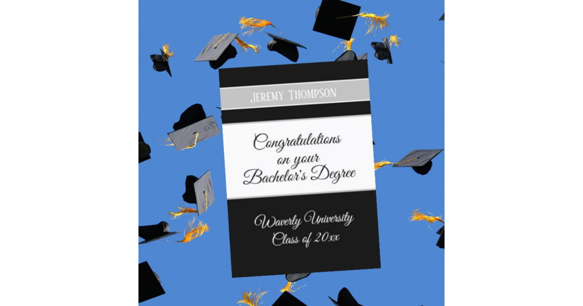 Custom Bachelor's Degree College Graduation Card 