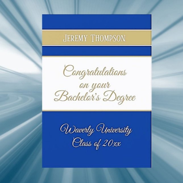 Custom bachelor's degree college graduation card (Creator Uploaded)