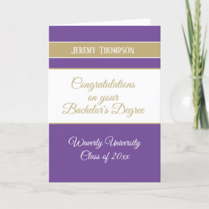 Custom bachelor's degree college graduation card
