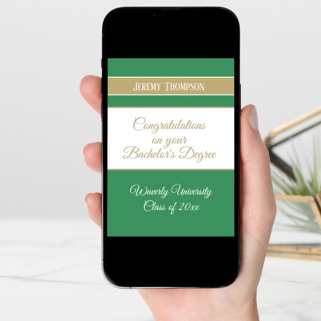 Custom bachelor's degree college graduation card (Front Digital)