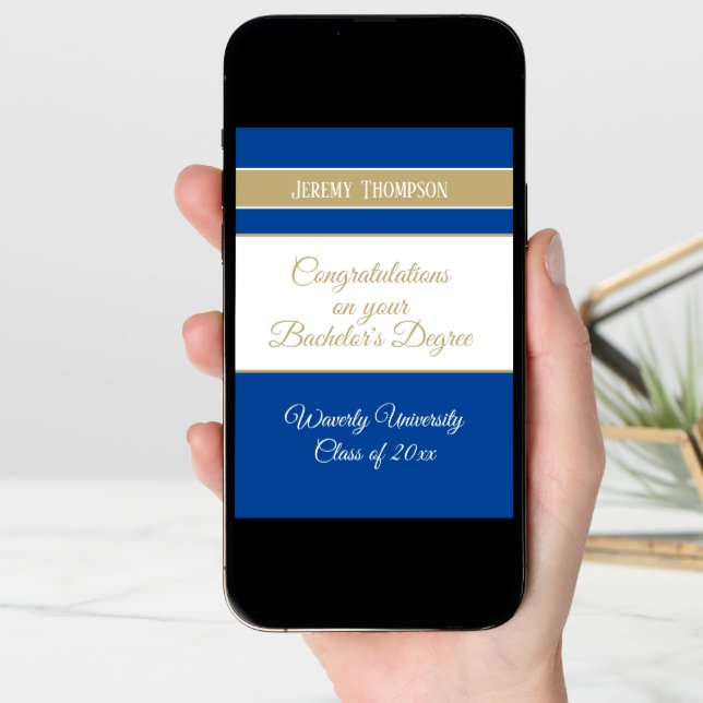 Custom bachelor's degree college graduation card (Front Digital)