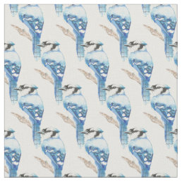 Custom back Color Blue Jay Bird Nature Art Fabric