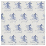 Custom Back Color Elevate Yourself Ski Quote Blue Fabric