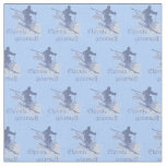Custom Back Color Elevate Yourself Ski Quote Blue Fabric