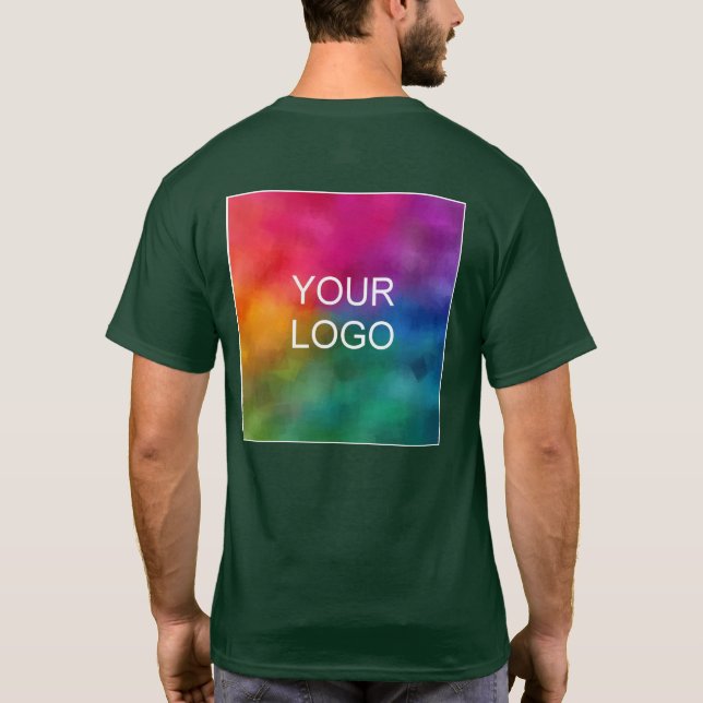 Custom Back Design Upload Business Company Logo T-Shirt (Back)